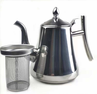0.16cbm Stainless Steel Coffee Pot Food Grade Gooseneck Silver Tea Pot With Filter